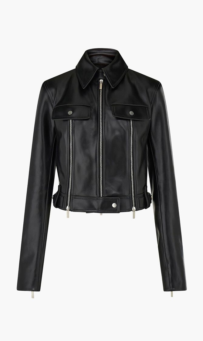 Biker Jacket with Vertical Zip Detail