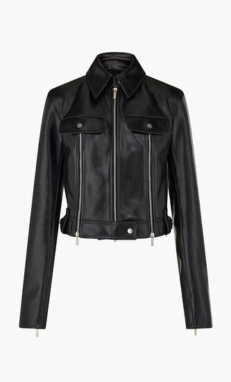 Biker Jacket with Vertical Zip Detail