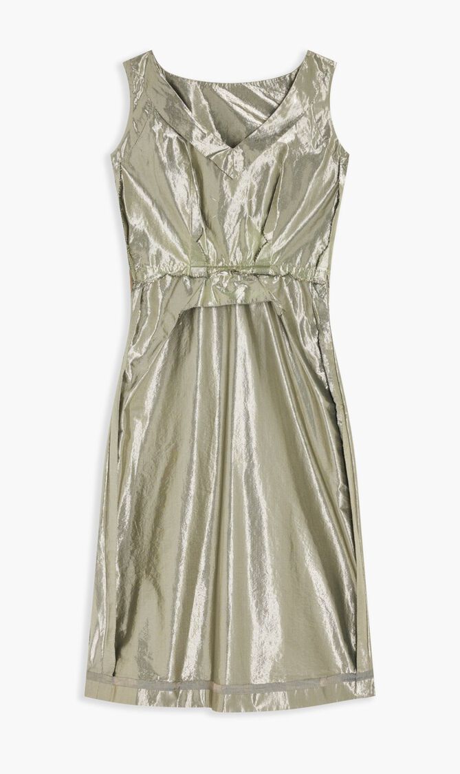 AVP CUT SLEEVE VISCOSE SILVER MIDI DRESS