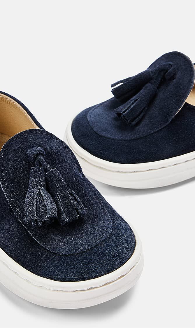 SUEDE LEATHER TASSELLED LOAFERS