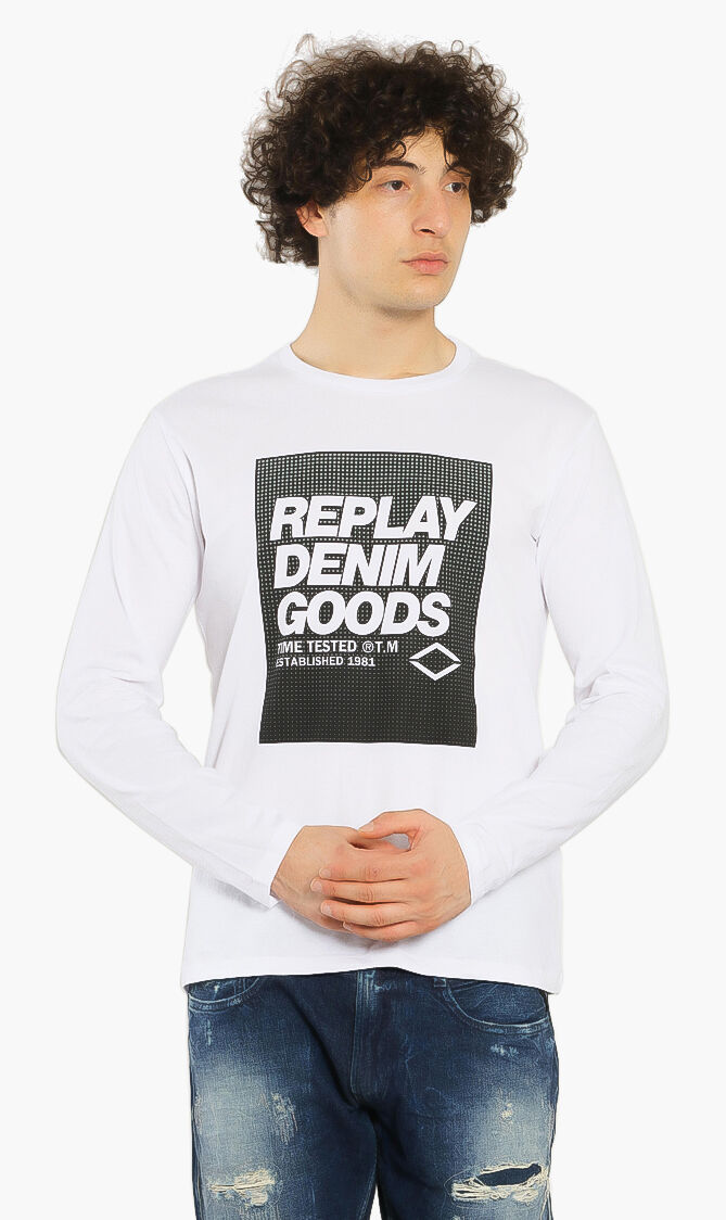 Buy REPLAY Denim Goods Long Sleeve T shirt for AED 115.00 The