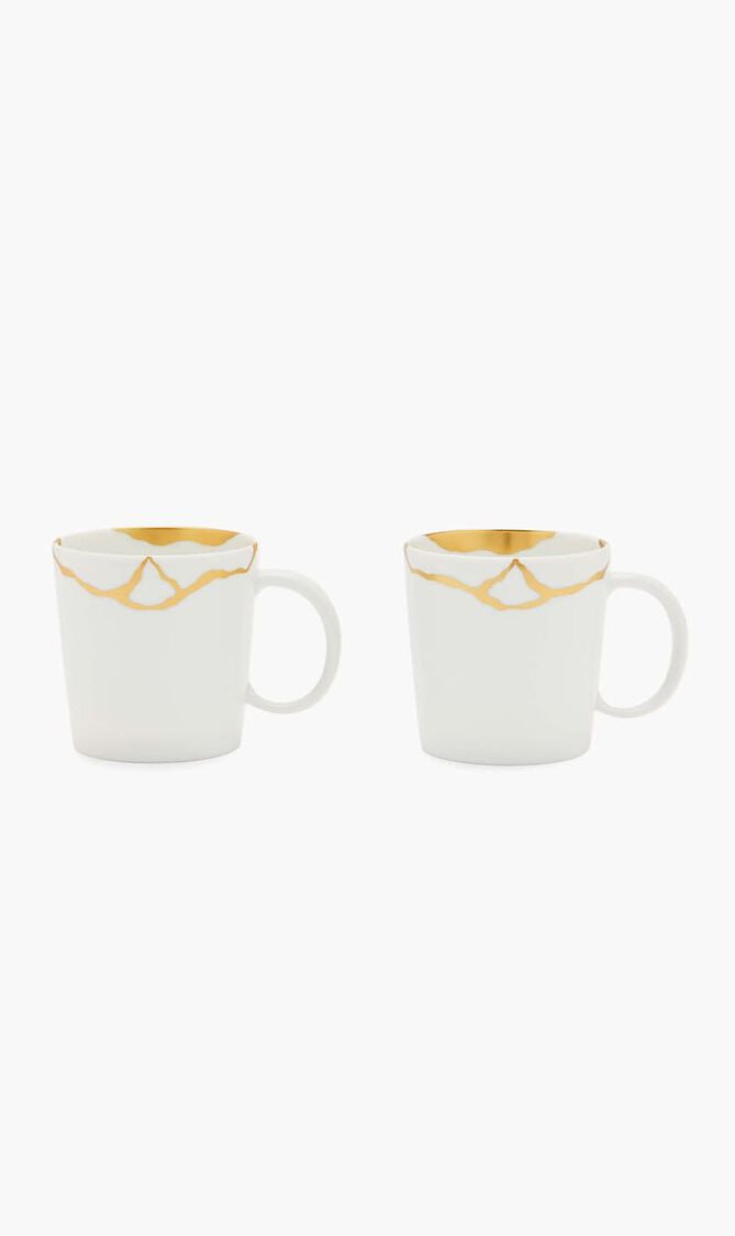BRD SET TEAPOT TUMBLER CREAMER MUG KINTSUGI