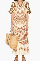 Milani Off White V Neckline Short Sleeve Maxi Dres