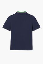 Stripe Collar Petit Pique Polo Shirt
