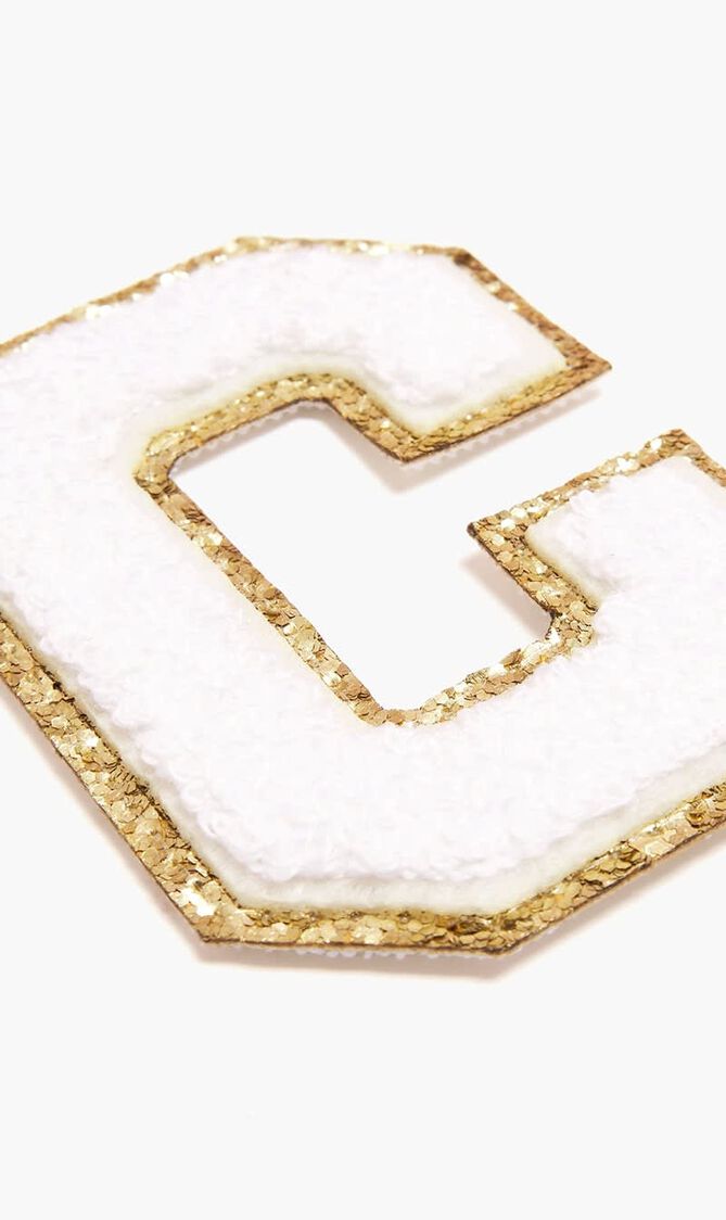 Chenille Sparkle Letter 'C' patch