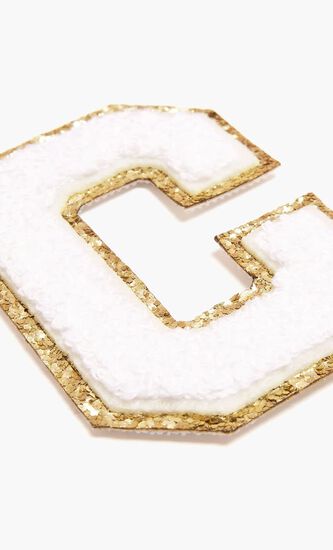 Chenille Sparkle Letter 'C' patch