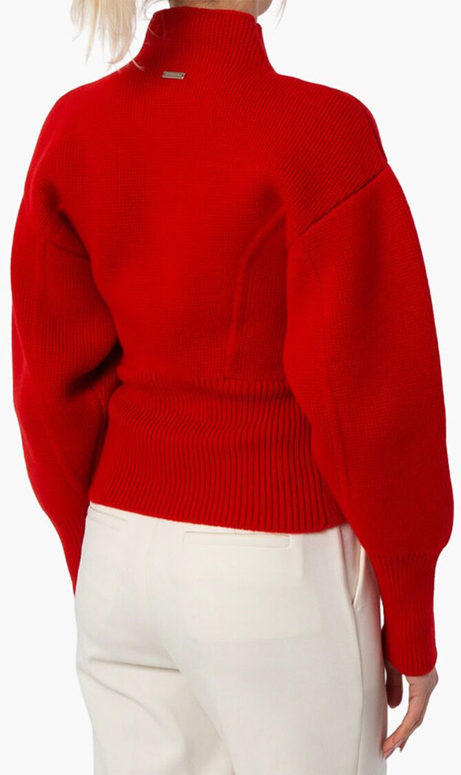 CHUNKY WVWS RIBBING LONG SLEEVES MOCK-NECK
