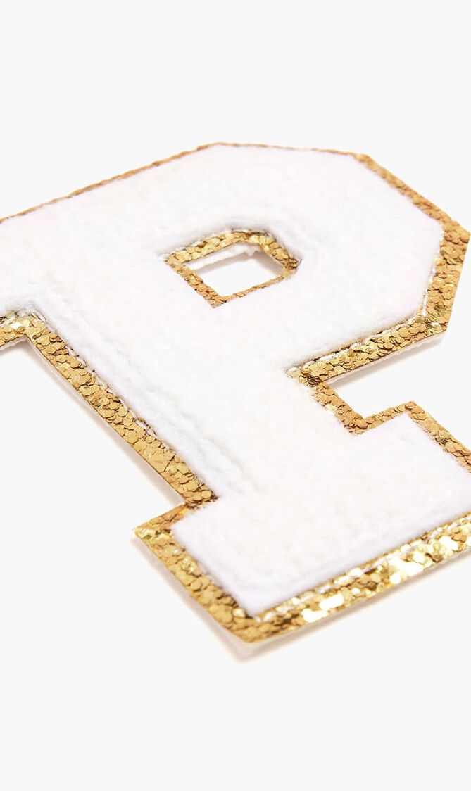 Chenille Sparkle Letter 'P' patch