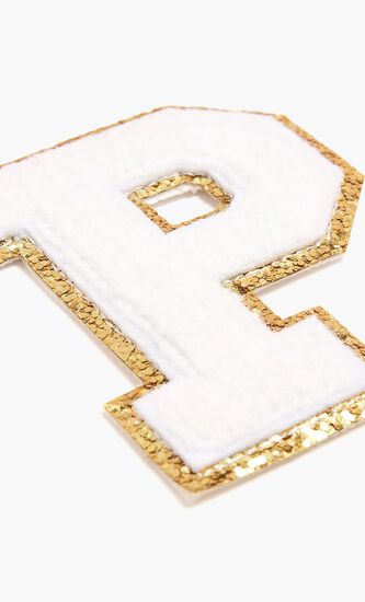 Chenille Sparkle Letter 'P' patch