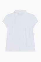 Scalloped Collar Mini Pique Polo Shirt