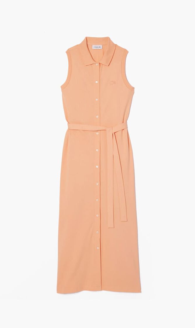 Long Stretch Mini Pique Polo Dress