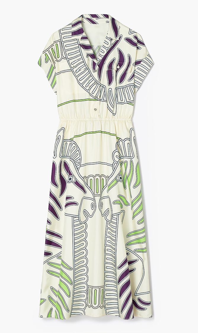 PRINTED SILK TWILL SHIRTDRESS