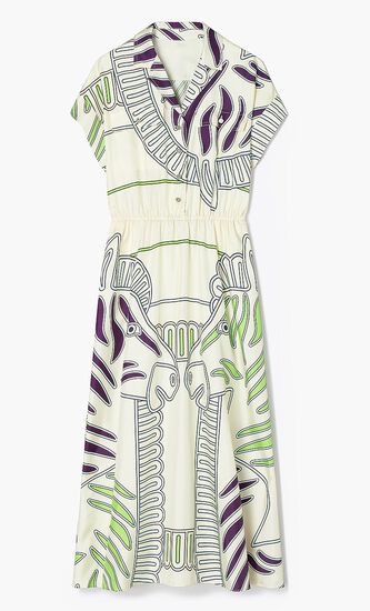 PRINTED SILK TWILL SHIRTDRESS