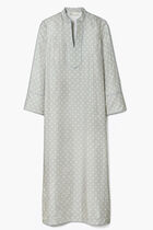 T Monogram Print Silk Kaftan