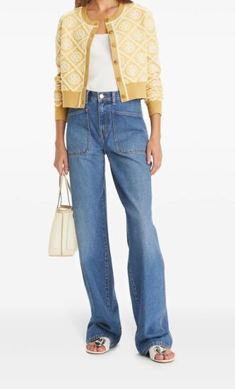 TORY SPORT T MONOGRAM VISCOSE CARDIGAN