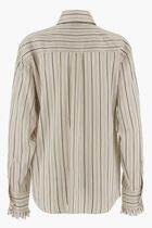 Ruffle Detailed Striped Shirt