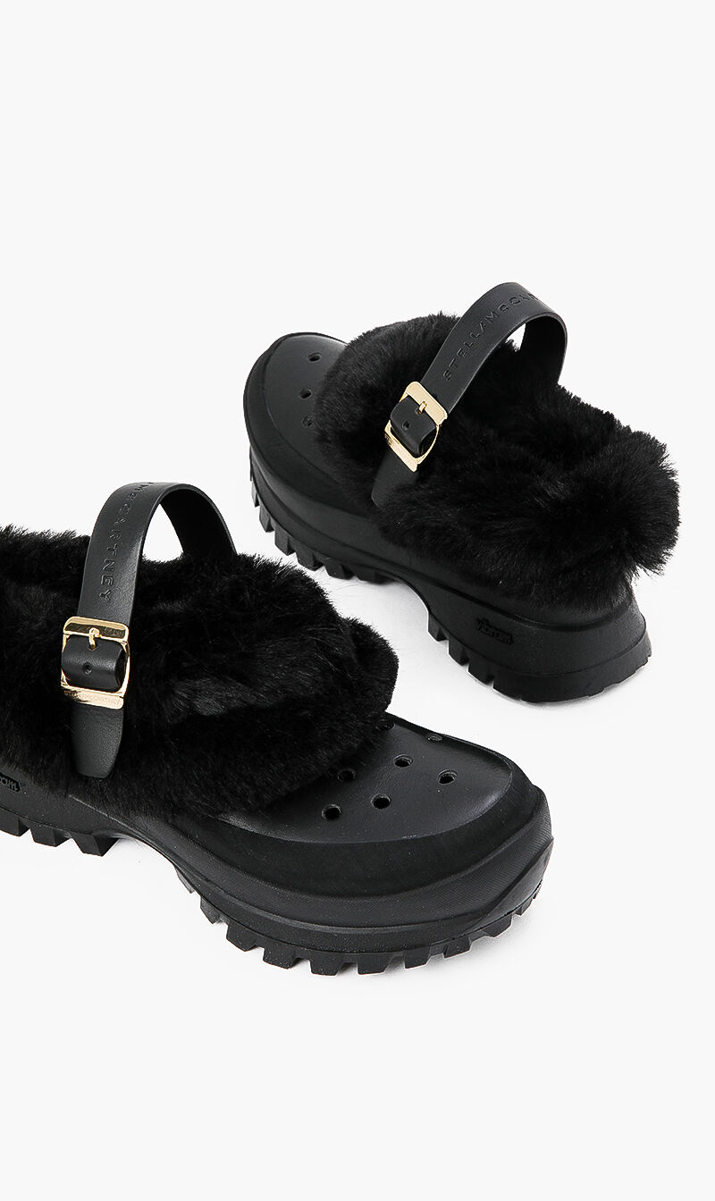 Fur trimmed mules top
