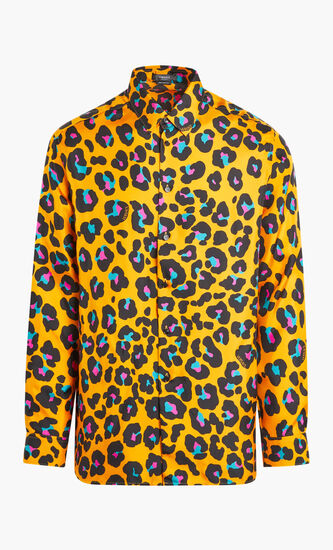 INFORMAL SHIRT TESSUTO TWILL SETA STAMPA LEOPARD ALLOVER