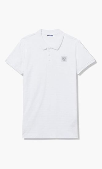 Jacquard Short-Sleeve Polo Shirt