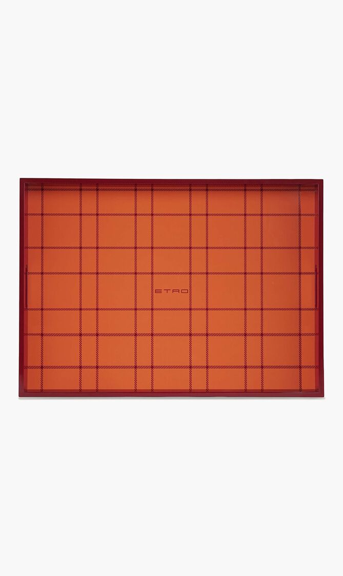 Tartan Tray Rectangular Large Red