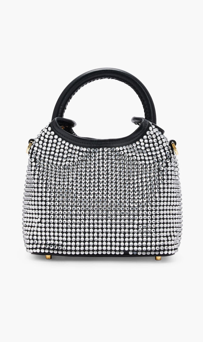 MADELEINE CRYSTAL STRASS/LEATHER SILVER/BLACK