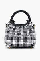 MADELEINE CRYSTAL STRASS/LEATHER SILVER/BLACK
