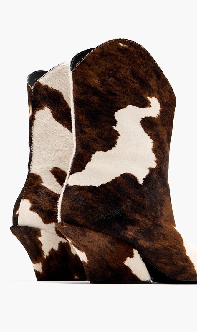 Pony hair ankle boots