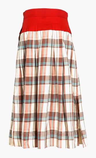 Plaid Silk Skirt