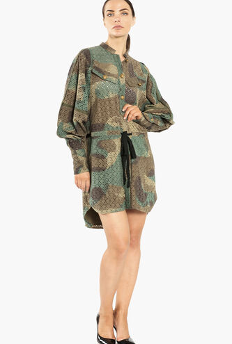 Rafal Camouflage Anglaise Dress