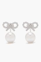Bow Pearl Jacket Earrings