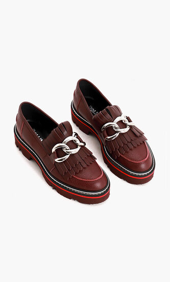 Fringed Leather Loafers