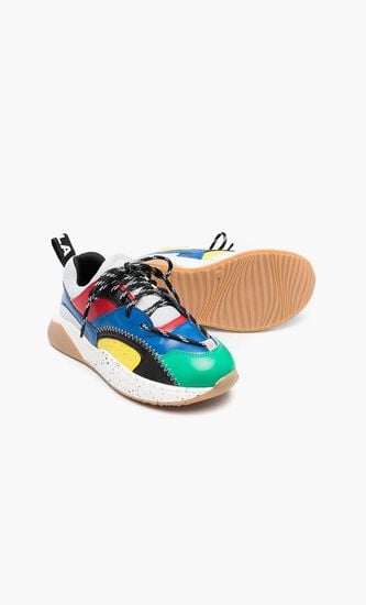 Panelled Lace-Up Sneakers