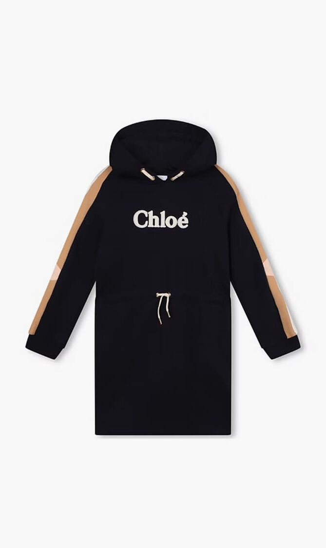 HOODED LS DRESS