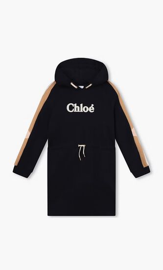 HOODED LS DRESS