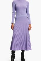 Pleated Lurex Knit Skirt