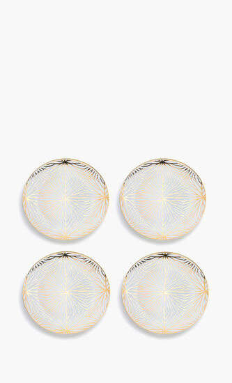 TLI LILY PAD WHITEGOLD DESSERT PLATES S4