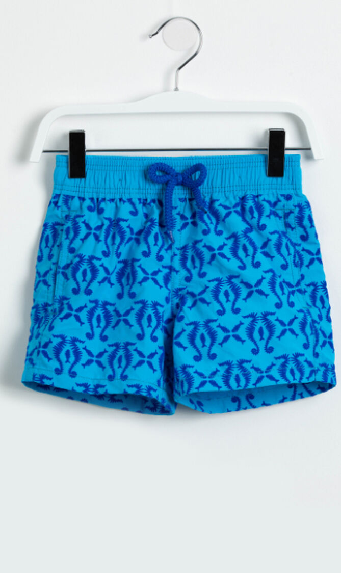 Embossed Print Swim Trunks