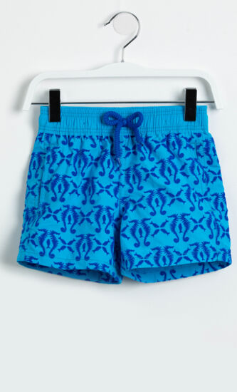 Embossed Print Swim Trunks