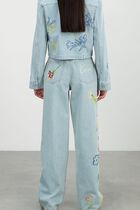 DRAWN FLOWERS AYAME WIDE JEANS