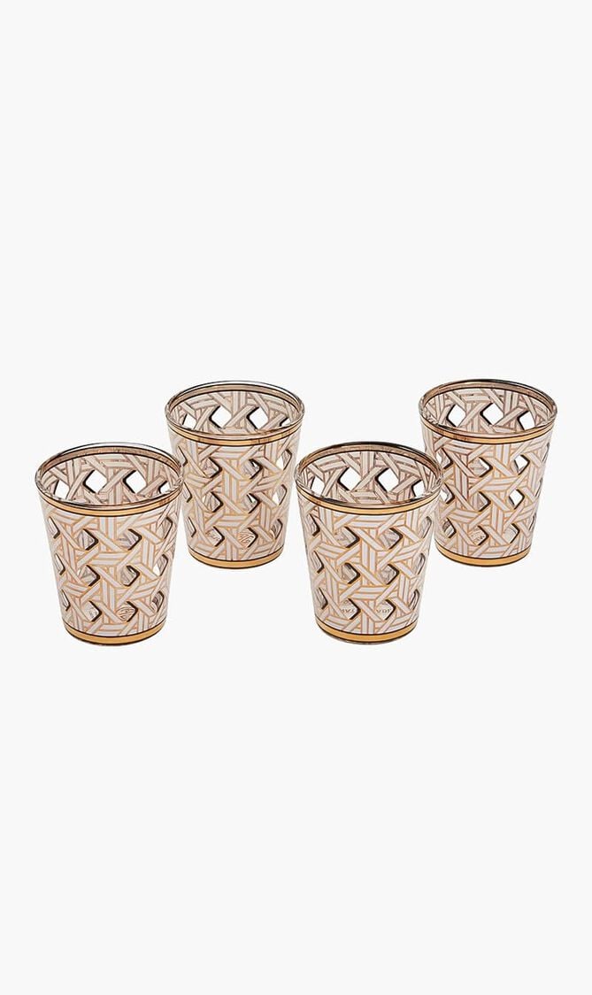 Basketweave Glassware, Set of 4