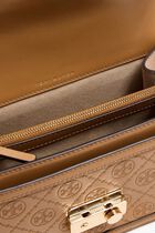 T Monogram Leather Shoulder Bag