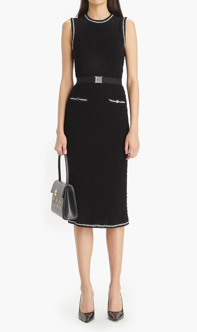 COTTON POINTELLE KNITTED TANK DRESS