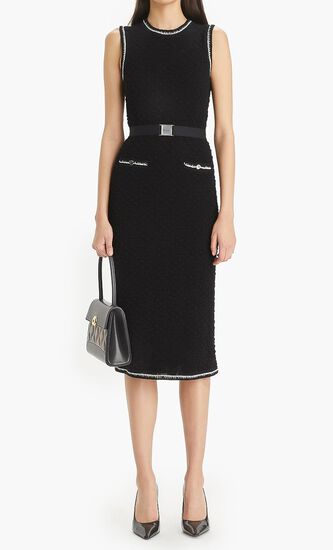 COTTON POINTELLE KNITTED TANK DRESS