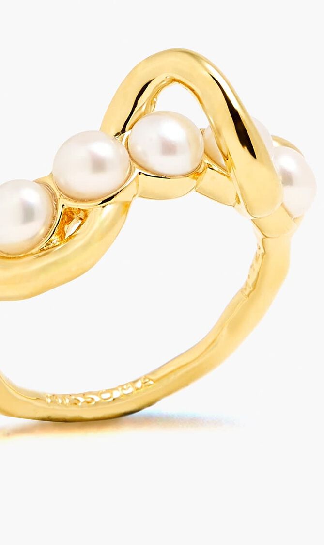 Molten Pearl Twisted Ring