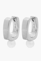 Pearl Square Hoop Earrings