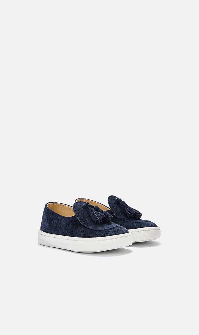 SUEDE LEATHER TASSELLED LOAFERS