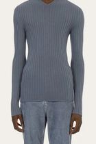 WOOL RIB LONG SLEEVES V-NECK