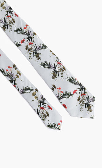 Floral Print Silk Tie