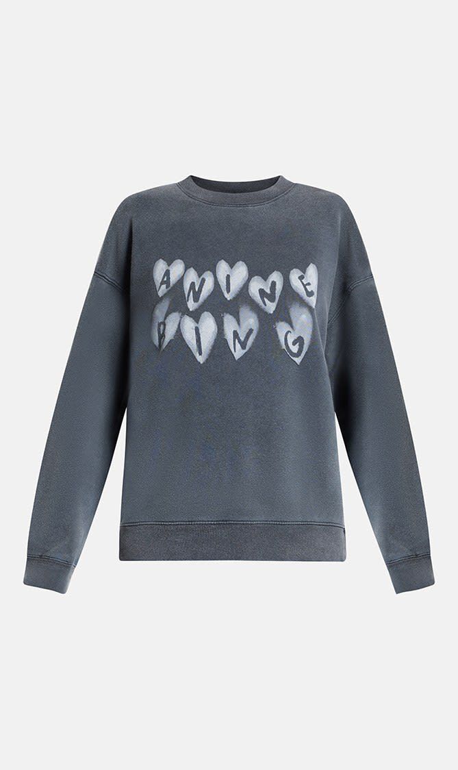 SPENCER SWEATSHIRT HEARTS WASHED BLACK
