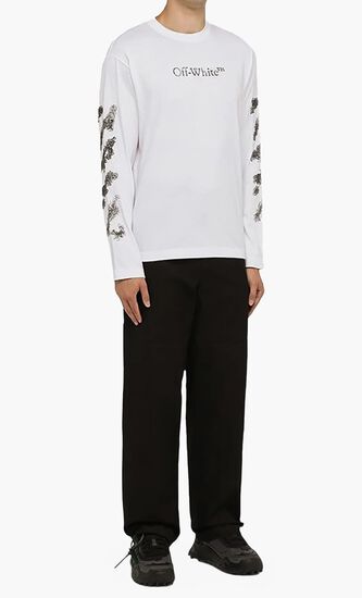 DIAGS BIT BOOK SKATE LS TEE WHITE BLACK